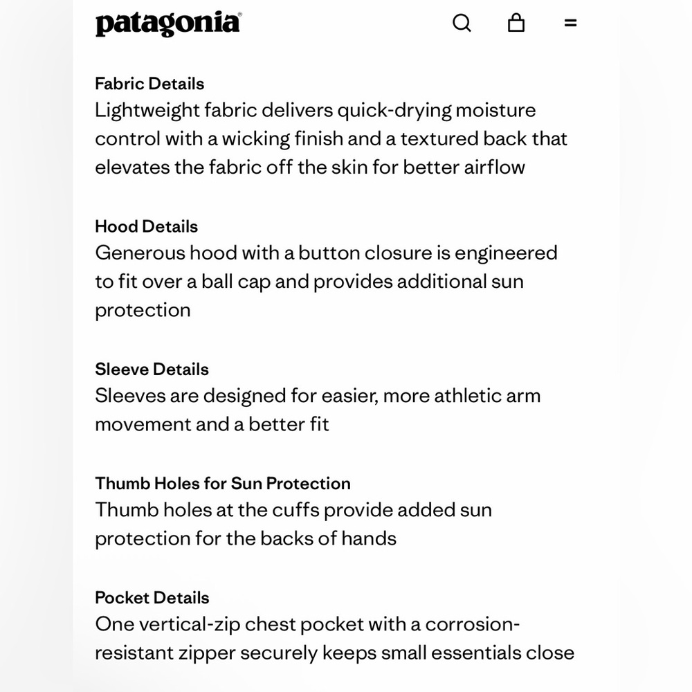 Patagonia Olive Green Long Sleeve Cool Sun Hoodie with Zip Chest Pocket - Picture 12 of 12